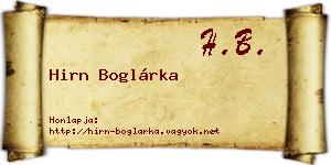 Hirn Boglárka névjegykártya